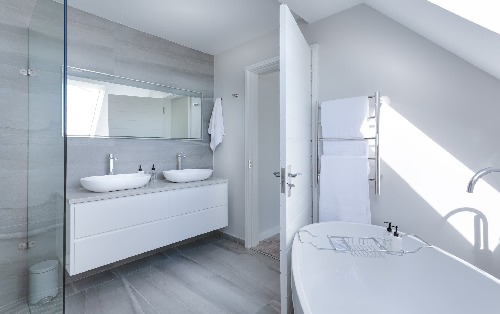 A simple white bathroom